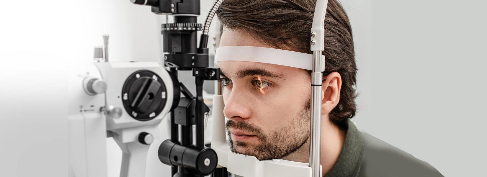 young man during eye exam in Palatine